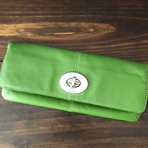 Coach fold over leather clutch RARE